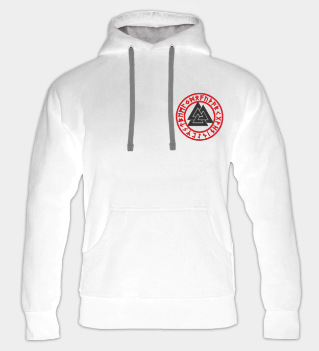 Moletom com capuz bordado Valknut Rúnico