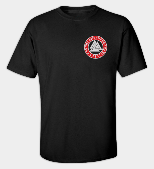 Camiseta bordada Círculo rúnico Valknut
