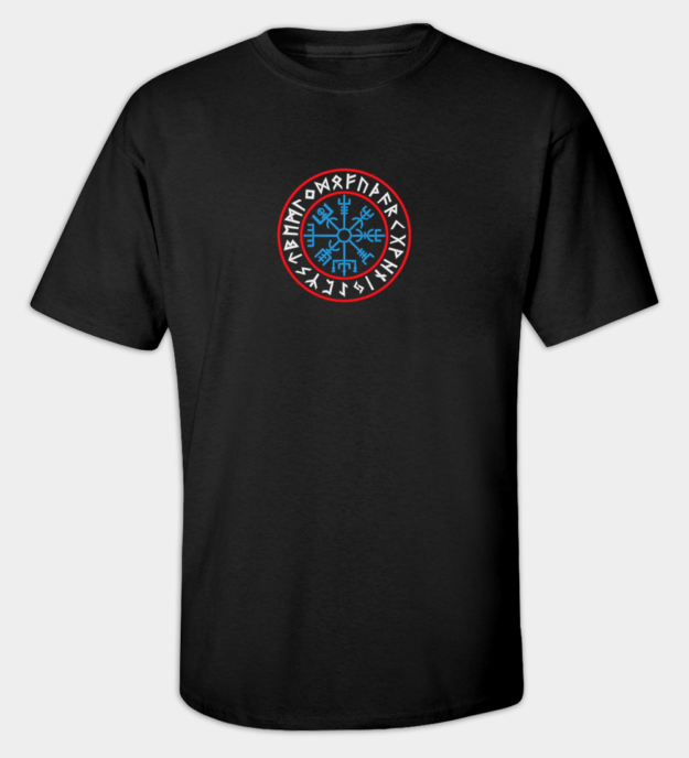 Camiseta bordada Vegvisir rúnico