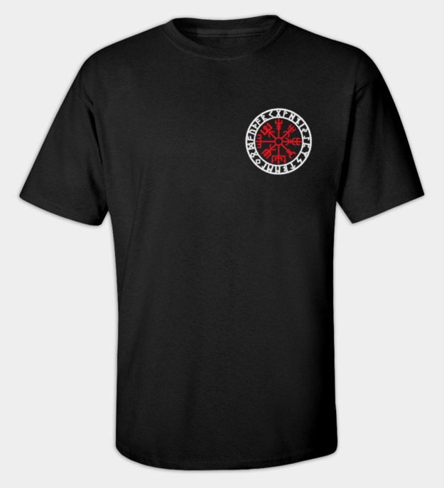 Camiseta bordada Círculo rúnico Vegvisir