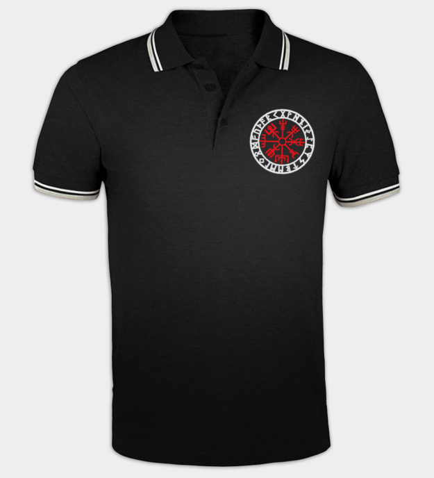 Polo bordado Círculo Rúnico Vegvisir