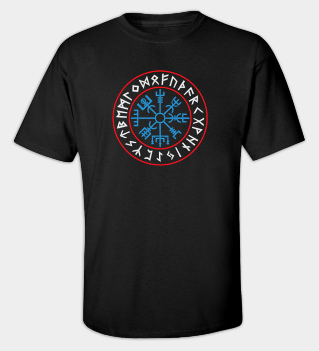Camiseta bordada Vegvisir rúnico
