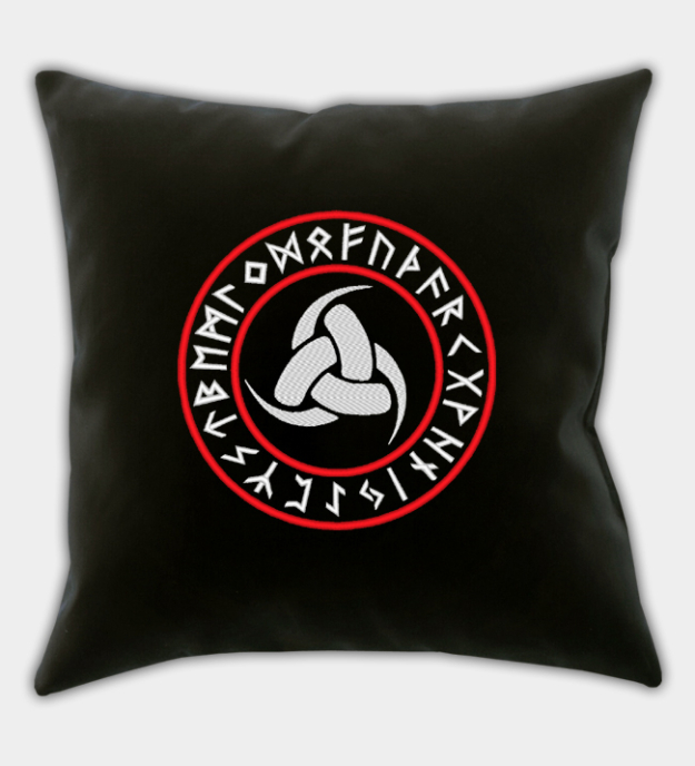 Capa de almofada bordada Triple Corneta de Odin