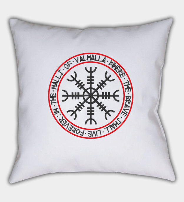 Capa de almofada bordada Salões de Valhalla