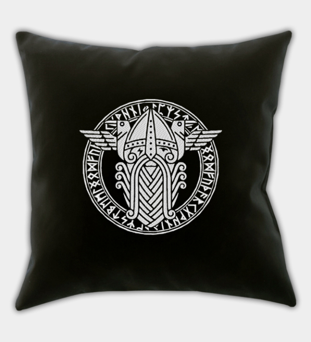 Capa de almofada bordada Odin / Wotan