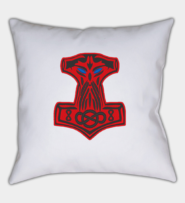 Capa de almofada bordada Mjolnir
