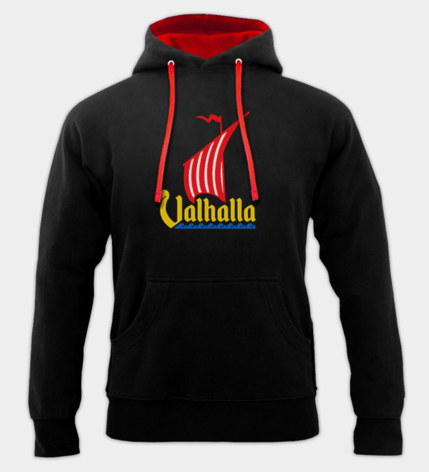 Moletom com capuz bordado Navio Dragão Viking