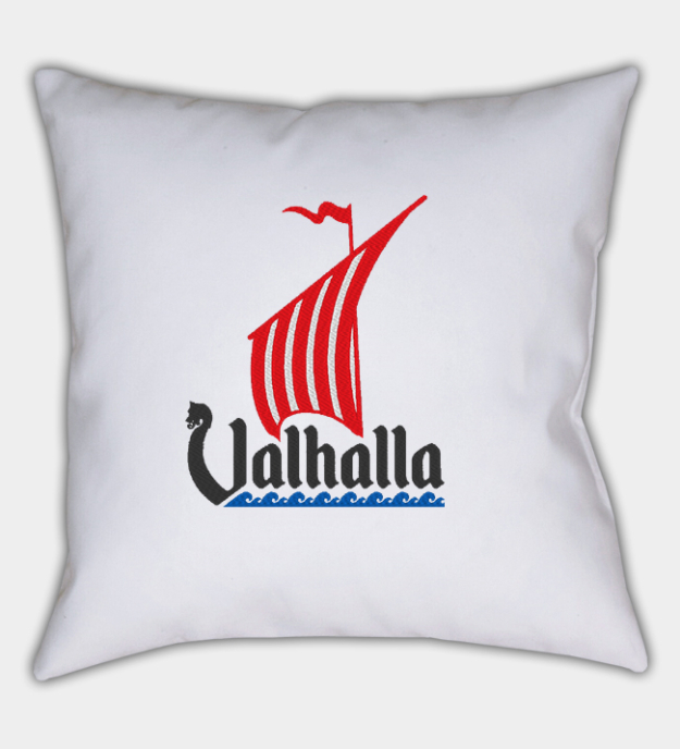 Capa de almofada bordada Barco Dragão Viking