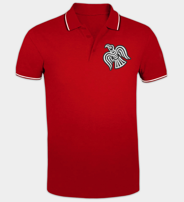Polo bordado con Motivo Cuervo Vikingo