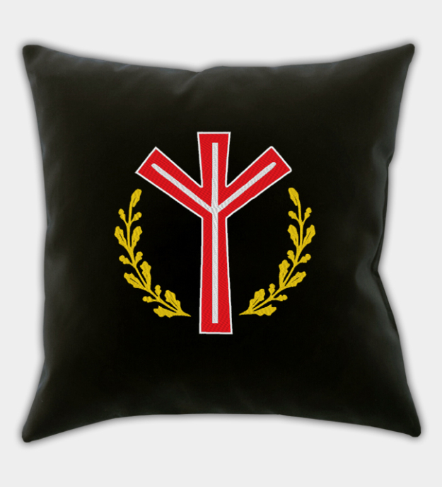 Capa de almofada bordada Runa Algiz