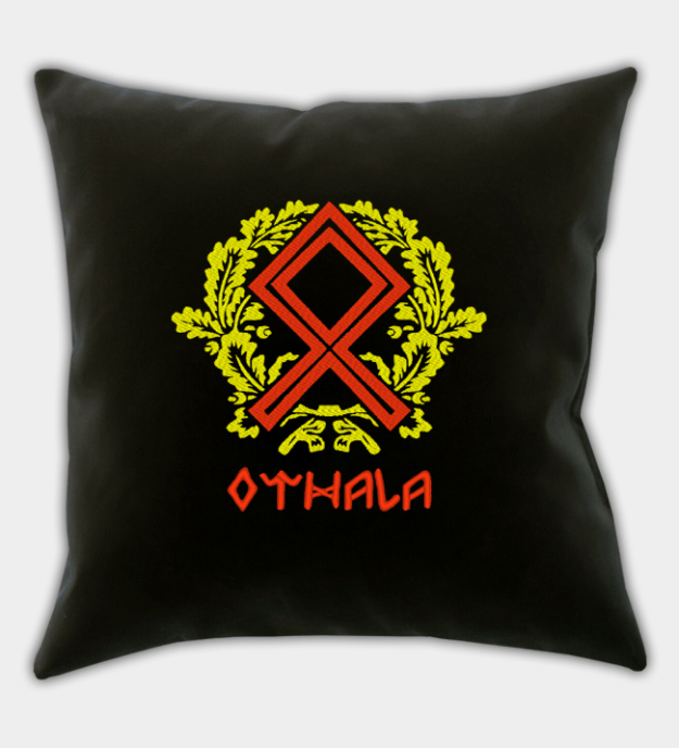 Capa de almofada bordada Runa Othala