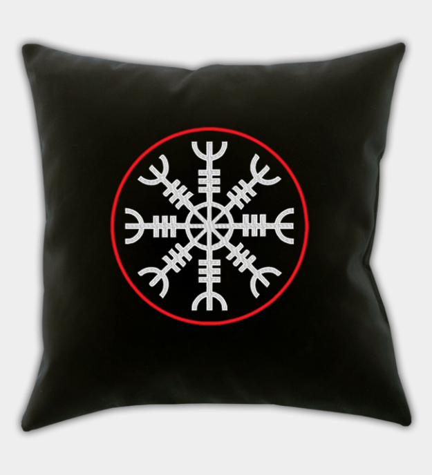 Capa de almofada decorativa bordada Elmo do Terror