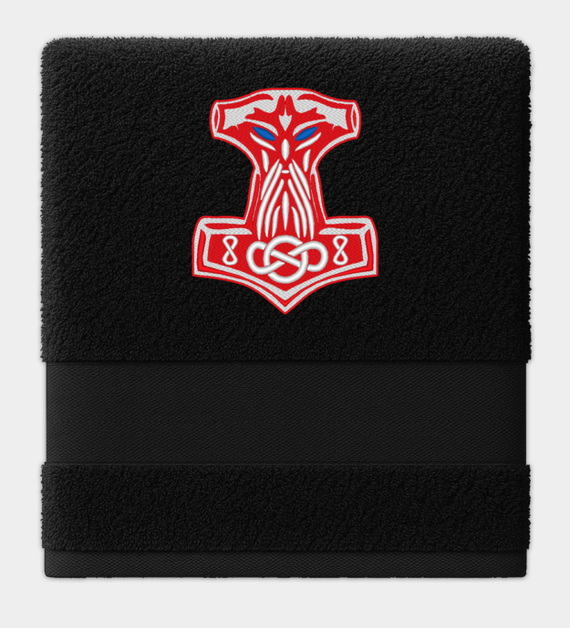 Toalha Bordada Martelo de Thor Mjolnir