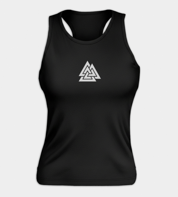Top sem mangas feminino bordado Valknut