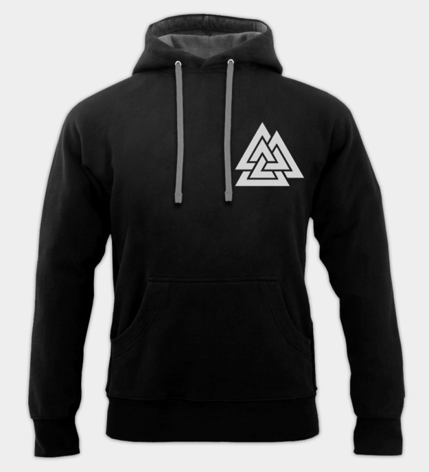 Moletom com capuz bordado Valknut