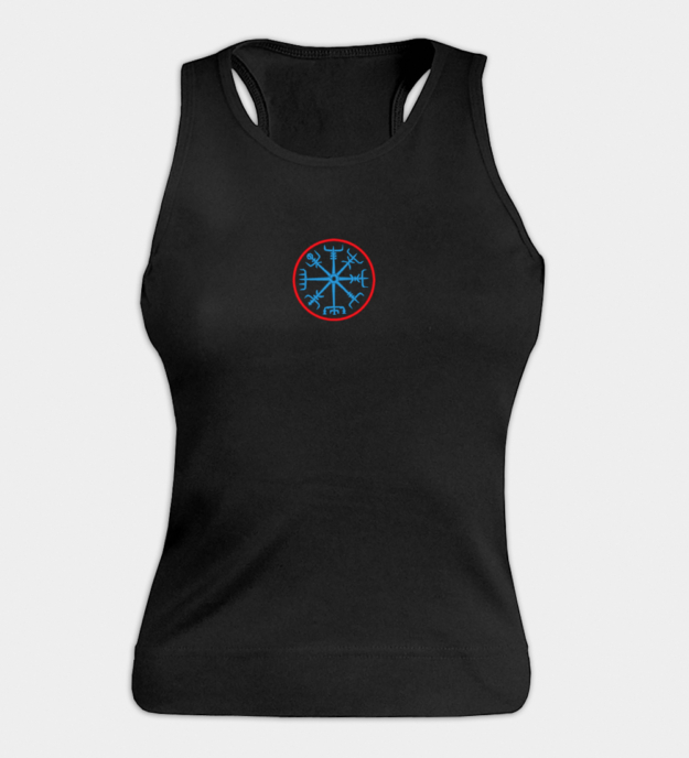 Top sem mangas feminino bordado Vegvísir